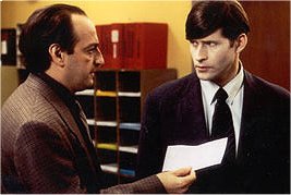 David Paymer and Crispin Glover in "Bartleby."
